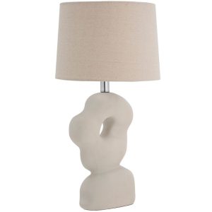 Bílá keramická stolní lampa Bloomingville Cathy  - Výška53 cm- Šířka 36 cm