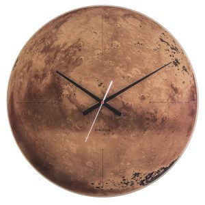 Time for home Skleněné nástěnné hodiny Mars s motivem Marsu  - Průměr60 cm- Materiál Sklo