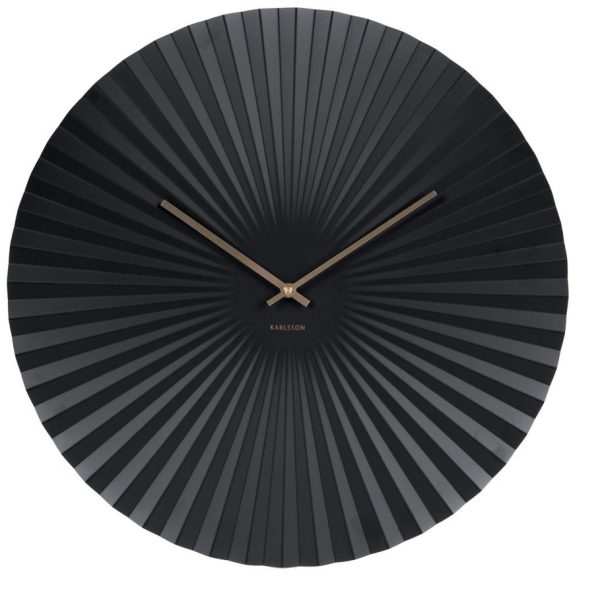 Time for home Černé kulaté nástěnné hodiny Trivet 40 cm  - Průměr40 cm- Napájení 1x AA baterie