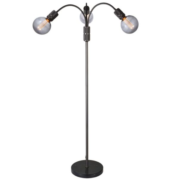 Černá kovová stojací lampa Halo Design Halo 140 cm  - Výška140 cm- Průměr 25 cm