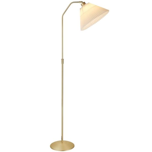 Zlatá kovová stojací lampa Halo Design Berlin 110-150 cm  - Výška110-150 cm- Průměr stínidla 32 cm