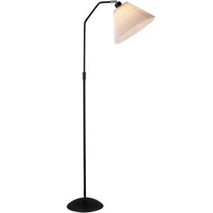 Černá kovová stojací lampa Halo Design Berlin 110-150 cm  - Výška110-150 cm- Průměr stínidla 32 cm