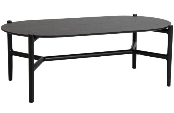 Černý dubový konferenční stolek ROWICO HOLTON 130 x 65 cm  - Výška46 cm- Šířka 130 cm