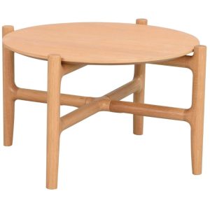 Dubový konferenční stolek ROWICO HOLTON 55 cm  - Výška36 cm- Průměr 62 cm