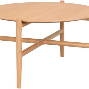 Dubový konferenční stolek ROWICO HOLTON 80 cm  - Výška46 cm- Průměr 87 cm