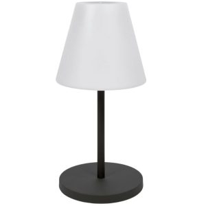 Bílá plastová zahradní stolní LED lampa Kave Home Amaray  - Výška61 cm- Průměr 30 cm