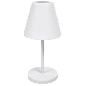 Bílá plastová zahradní stolní LED lampa Kave Home Amaray  - Výška61 cm- Průměr 30 cm