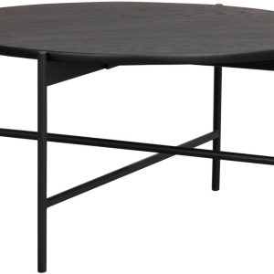 Černý dubový konferenční stolek ROWICO SKYE 89 cm  - Výška45 cm- Průměr 89 cm