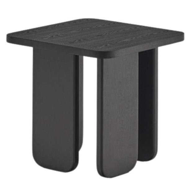 Černý jasanový odkládací stolek Teulat Arq 48 x 48 cm  - Šířka48 cm- Hloubka 48 cm