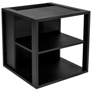 Černý dubový odkládací stolek Woodman Cube 50 x 50 cm  - Výška50 cm- Šířka 50 cm