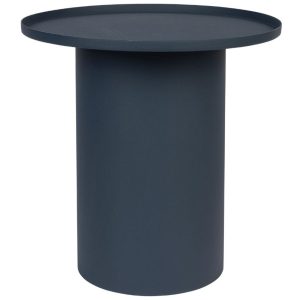 White Label Tmavě modrý matný kovový odkládací stolek WLL SVERRE 45