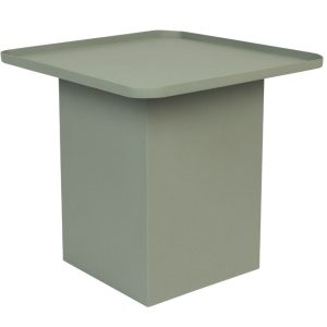 White Label Zelený matný kovový odkládací stolek WLL SVERRE 44 x 44 cm  - Výška40 cm- Šířka 44 cm