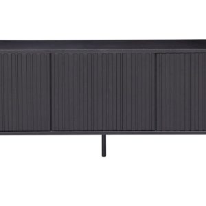 Hoorns Černý borovicový TV stolek Gravia 150 x 44 cm  - Výška56 cm- Šířka 150 cm
