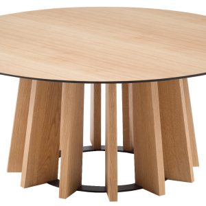 Dubový kulatý konferenční stolek Micadoni Mojave 100 cm  - Průměr100 cm- Výška 40 cm