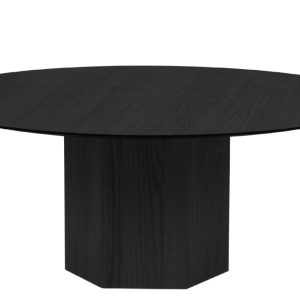 Černý dubový kulatý konferenční stolek Micadoni Sahara 100 cm  - Průměr100 cm- Výška 40 cm