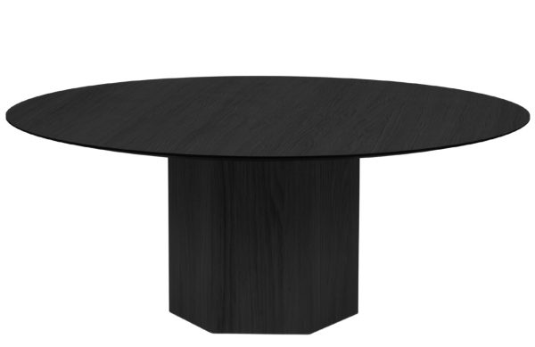 Černý dubový kulatý konferenční stolek Micadoni Sahara 100 cm  - Průměr100 cm- Výška 40 cm