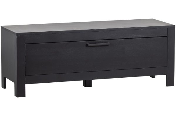 Hoorns Černý borovicový TV stolek Bona 120 x 40 cm  - Výška45 cm- Šířka 120 cm