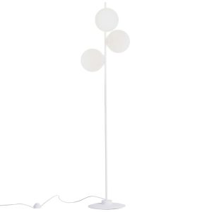 Nordic Design Bílá skleněná stojací lampa Bubbly 155 cm  - Výška155 cm- Šířka 40 cm