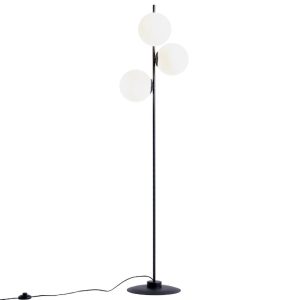Nordic Design Bílo černá skleněná stojací lampa Bubbly 155 cm  - Výška155 cm- Šířka 40 cm