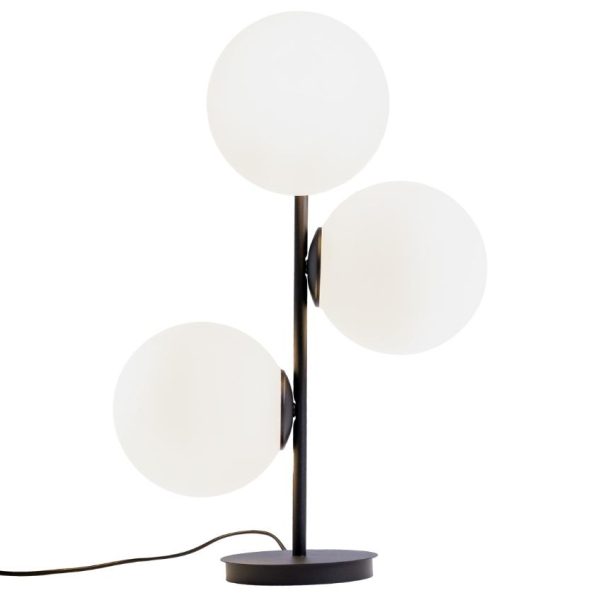 Nordic Design Bílo černá skleněná stolní lampa Bubbly  - Výška52 cm- Šířka 40 cm