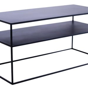 Nordic Design Černý kovový TV stolek Moreno 100 x 45 cm  - Šířka100 cm- Hloubka 45 cm