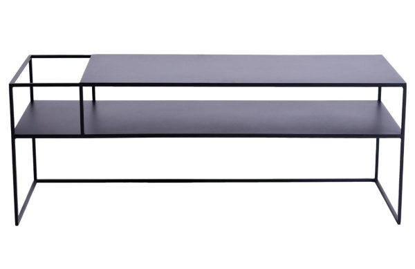 Nordic Design Černý kovový TV stolek Alonso 120 x 45 cm