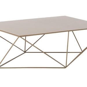 Nordic Design Zlatý kovový konferenční stolek Deryl 140 x 80 cm  - Šířka140 cm- Hloubka 80 cm