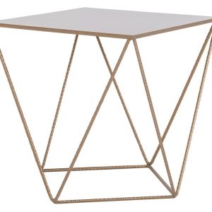 Nordic Design Zlatý kovový konferenční stolek Deryl 55 x 55 cm  - Šířka55 cm- Hloubka 55 cm