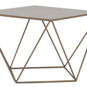 Nordic Design Zlatý kovový konferenční stolek Deryl 60 x 60 cm  - Šířka60 cm- Hloubka 60 cm