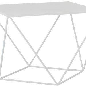 Nordic Design Bílý kovový konferenční stolek Deryl 60 x 60 cm  - Šířka60 cm- Hloubka 60 cm