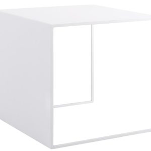 Nordic Design Bílý kovový konferenční stolek Gene 50 x 50 cm  - Šířka50 cm- Hloubka 50 cm