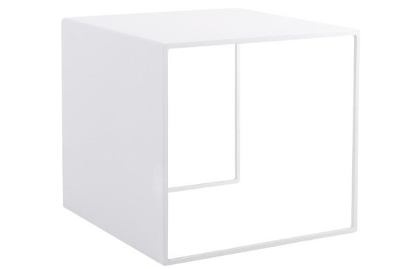 Nordic Design Bílý kovový konferenční stolek Gene 50 x 50 cm  - Šířka50 cm- Hloubka 50 cm