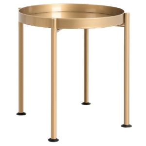 Nordic Design Zlatý kovový odkládací stolek Nollan 40 cm II.  - Průměr40 cm- Výška 45 cm