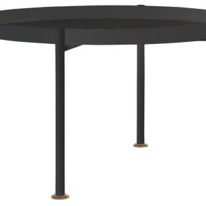 Nordic Design Černý kovový konferenční stolek Nollan 80 cm  - Průměr80 cm- Výška 45 cm