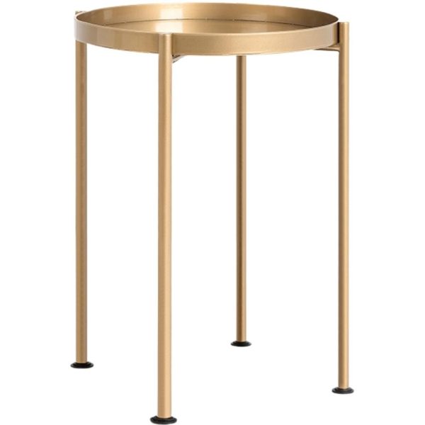 Nordic Design Zlatý kovový odkládací stolek Nollan 40 cm  - Průměr40 cm- Výška 60 cm