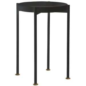 Nordic Design Černý kovový odkládací stolek Nollan 40 cm  - Průměr40 cm- Výška 60 cm