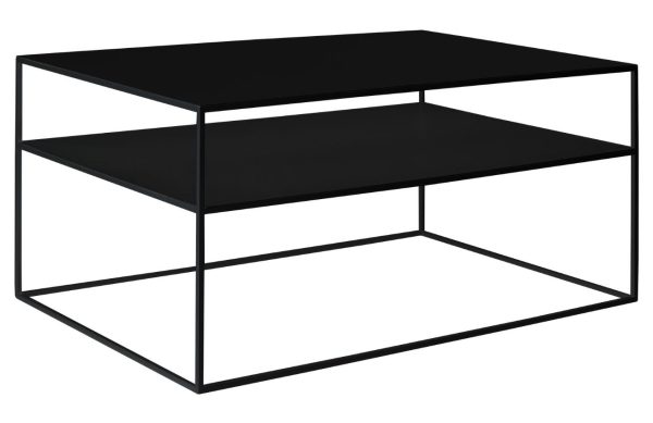 Nordic Design Černý kovový konferenční stolek Moreno II. 100 x 60 cm  - Výška45 cm- Šířka 100 cm
