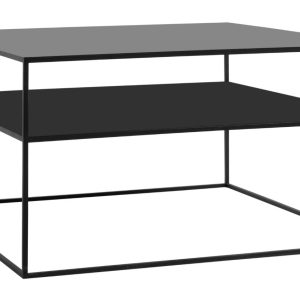 Nordic Design Černý kovový konferenční stolek Moreno II. 80 x 80 cm  - Výška45 cm- Šířka 80 cm