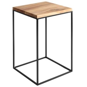 Nordic Design Dubový odkládací stolek Moreno 30 x 30 cm s černou podnoží  - Šířka30 cm- Hloubka 30 cm
