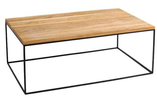 Nordic Design Dubový konferenční stolek Moreno 100 x 60 cm s černou podnoží  - Šířka100 cm- Hloubka 60 cm