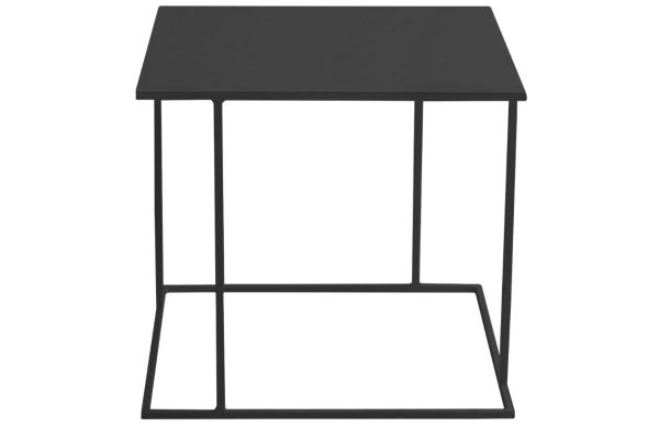 Nordic Design Černý kovový konferenční stolek Valter 50 x 50 cm  - Šířka50 cm- Hloubka 50 cm