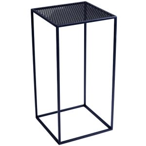 Nordic Design Černý kovový odkládací stolek Trixom 30 x 30 cm  - Výška60 cm- Šířka 30 cm
