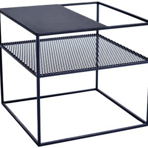 Nordic Design Černý kovový konferenční stolek Trixom 50 x 50 cm  - Výška45 cm- Šířka 50 cm