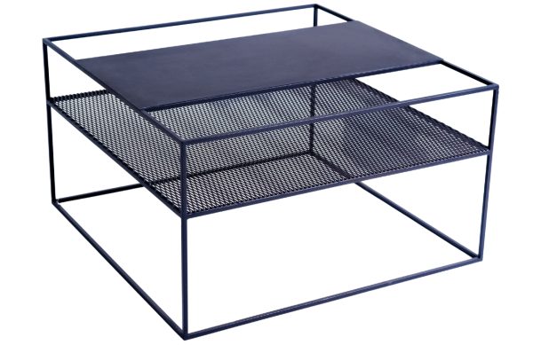 Nordic Design Černý kovový konferenční stolek Trixom 80 x 80 cm  - Výška45 cm- Šířka 80 cm