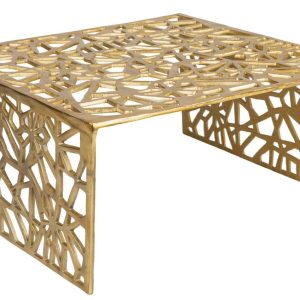 Moebel Living Zlatý kovový konferenční stolek Corrido 60 x 60 cm  - Šířka60 cm- Hloubka 60 cm