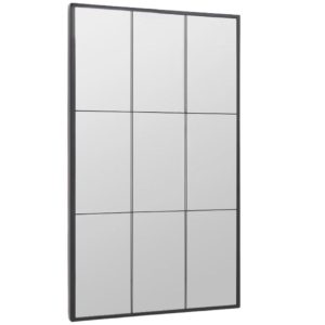 Černé kovové závěsné zrcadlo Kave Home Ulrica 160 x 100 cm  - Výška160 cm- Šířka 100 cm