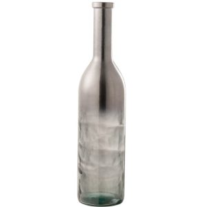 Šedá skleněná váza J-line Jamie M  - Výška75 cm- Průměr 17 cm
