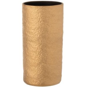 Zlatá keramická váza J-line Gatsby M  - Výška30 cm- Průměr 16 cm