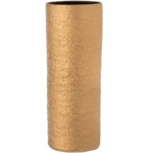 Zlatá keramická váza J-line Gatsby L  - Výška40 cm- Průměr 15 cm