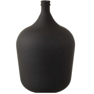 Matně černá skleněná váza J-line Olivius 56 cm  - Výška56 cm- Průměr 38 cm